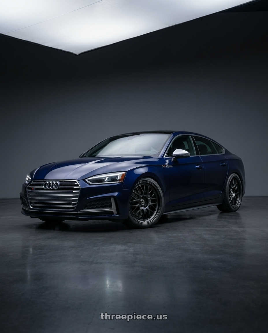 2014 Audi S5 B8 with fifteen52 HOLESHOT 5x112 19x8.5 +45 ASPHALT BLACK (SATIN BLACK) wheels