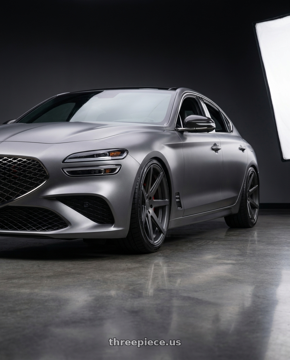 2024 Genesis g70 with Rohana RC7 5x114.3 20x10+40 Matte Graphite wheels
