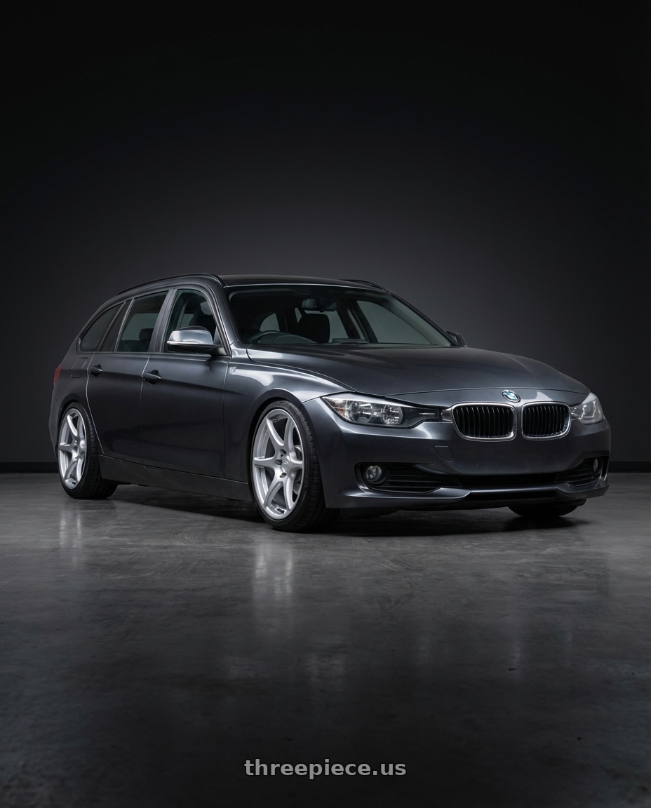 2016 BMW 3 Series F30 with Kansei K11S Tandem 5X120 19x9.5 22 Hyper Silver wheels