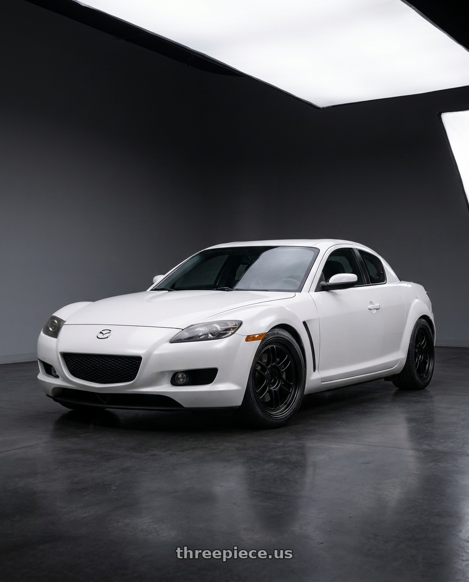 2008 Mazda RX-8 Type S with Enkei RPF1 4x100 16x8+38 Black wheels