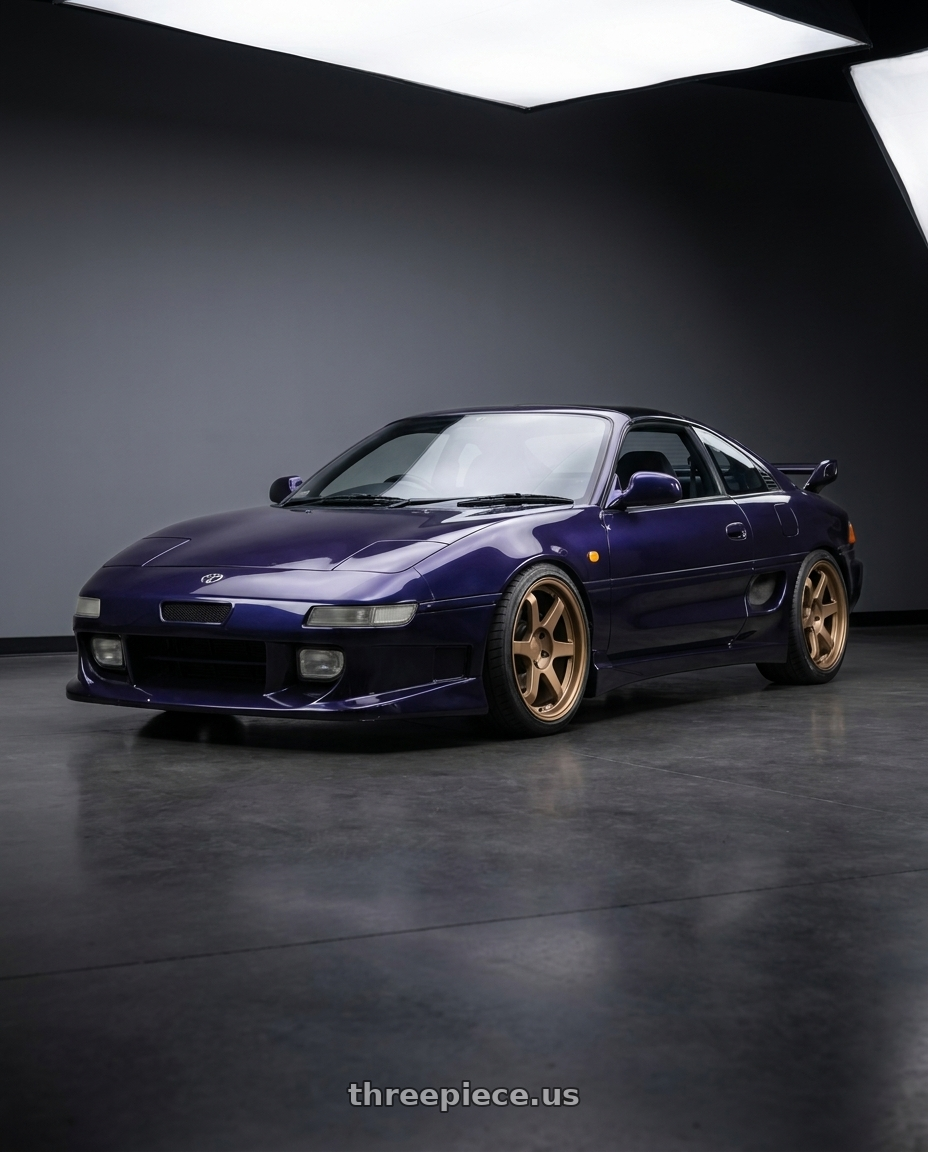 1998 toyota mr2 with 9six9 SIX-1 5x100 17X9 +35 Matte Bronze wheels
