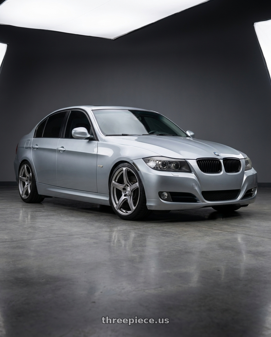 2011 BMW 328i  with Work Emotion T5r 5x114.3 18x10.5 +12 Glow Silver wheels