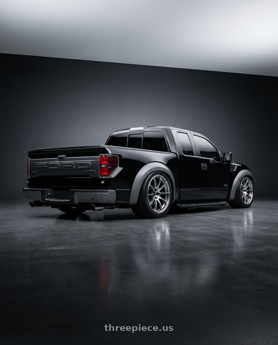 2010 F150 Raptor  with Advan Racing ONI2 PROGRESSIVE 5x114.3 20x11.0 +15 MACHINING & DIAMOND CUT wheels rear three quarter view square tires