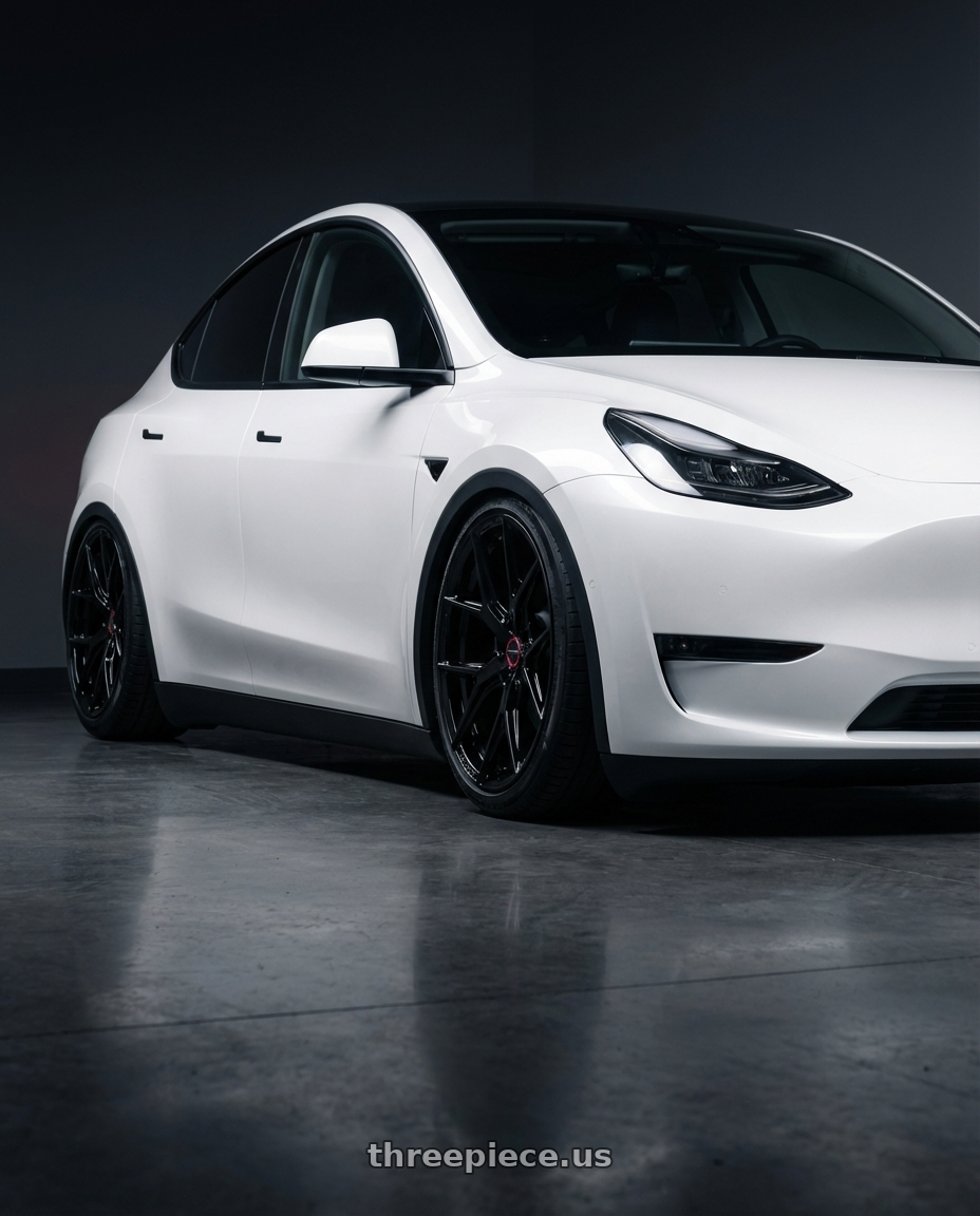 2024 Tesla Model Y with Vossen HF-5 20x10.5 / 5x114.3 / ET45 / Deep Face / 73.1 -GB - Gloss Black Wheel - HF5-0N10 wheels
