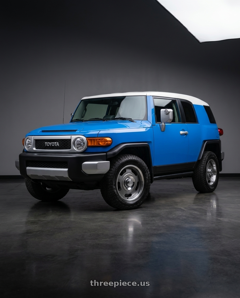 2007 Toyota FJ Cruiser with American Racing Vintage VN506 BLANK 17X7 +0 MAG GRAY CENTER POLISHED LIP wheels