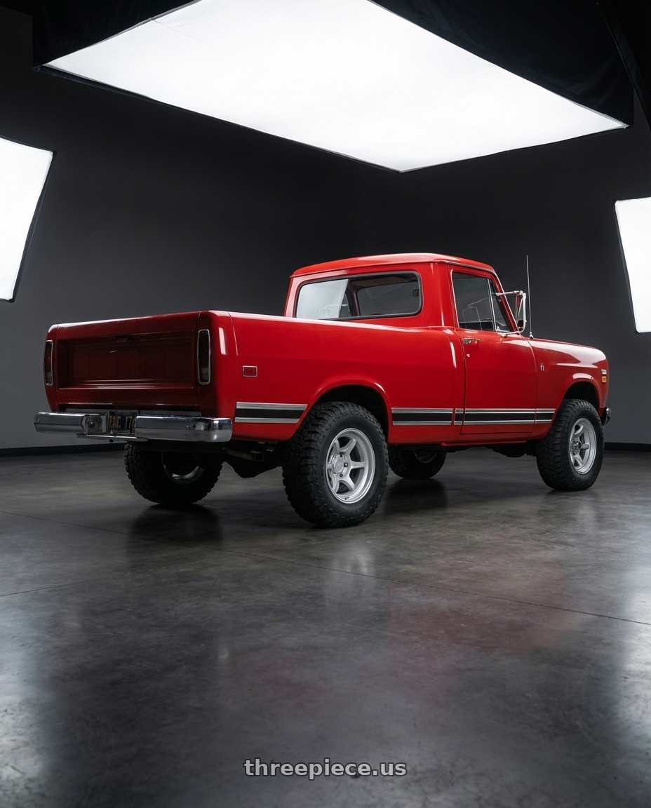 1971 international 1210 with Black Rhino SHOGUN 6X139.7 17X8.5 -10 HYPER SILVER wheels rear three quarter view meaty tires