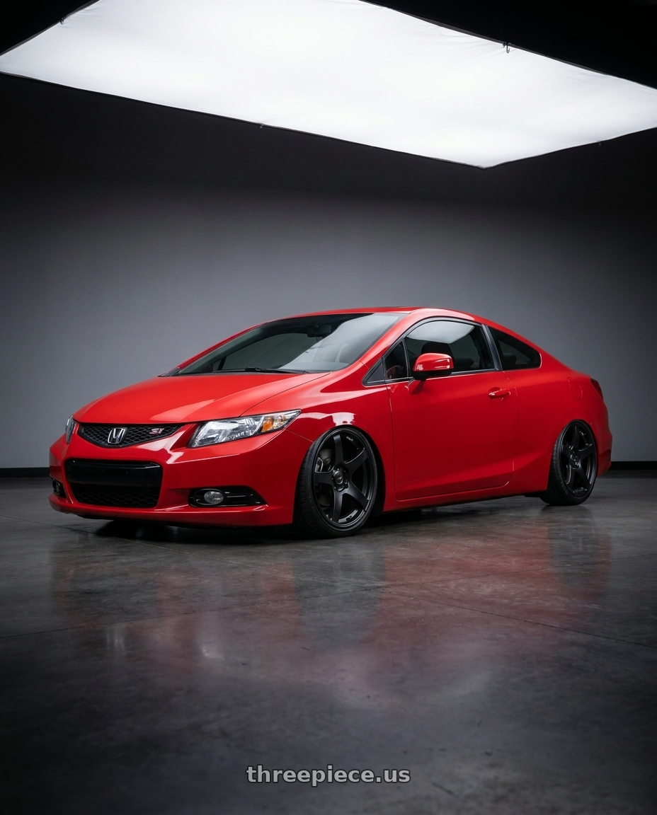 2011 Honda Civic Si with Ssr Gtv01 5x114.3 18x8.5+40  FLAT BLACK wheels