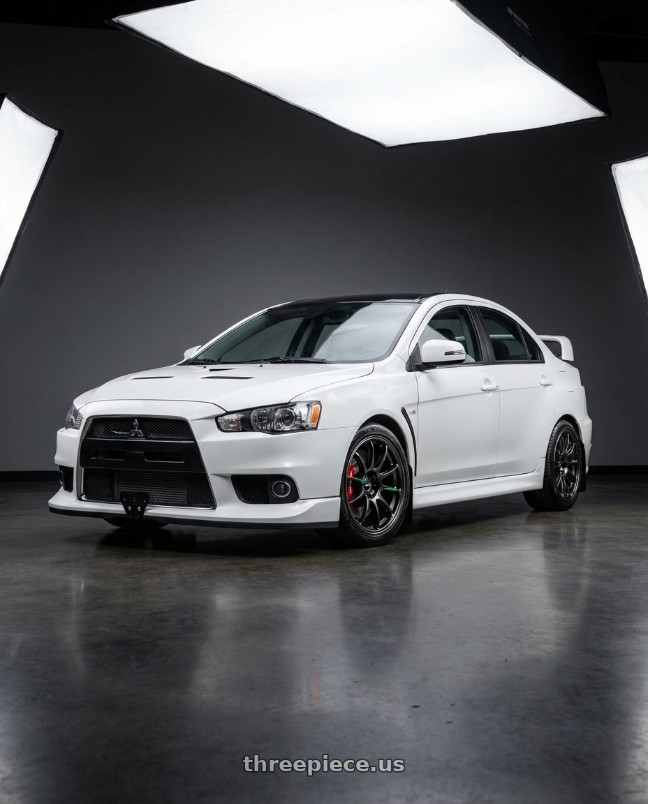 2015 evo x with Work Emotion Zr10 5x100 18x9.5 +22 Black Diamond Lip Cut wheels