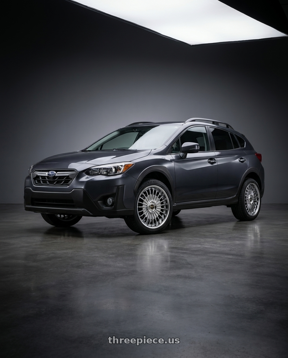 2022 Subaru Crosstrek with Work Emitz Black Polish 5x100 19x7.5 +45 wheels