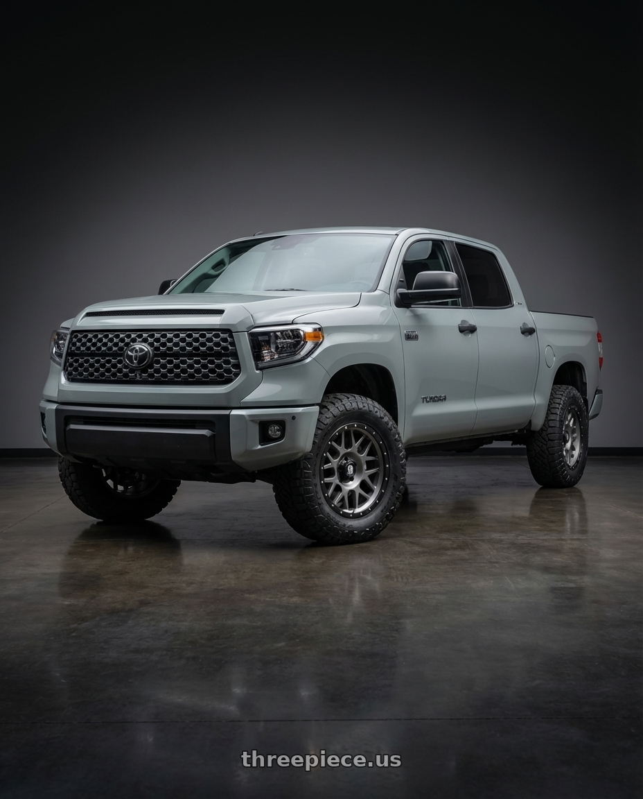 2018 Toyota Tundra with XD XD127 BULLY 5X150 20X9 +25 MATTE GRAY BLACK RING wheels