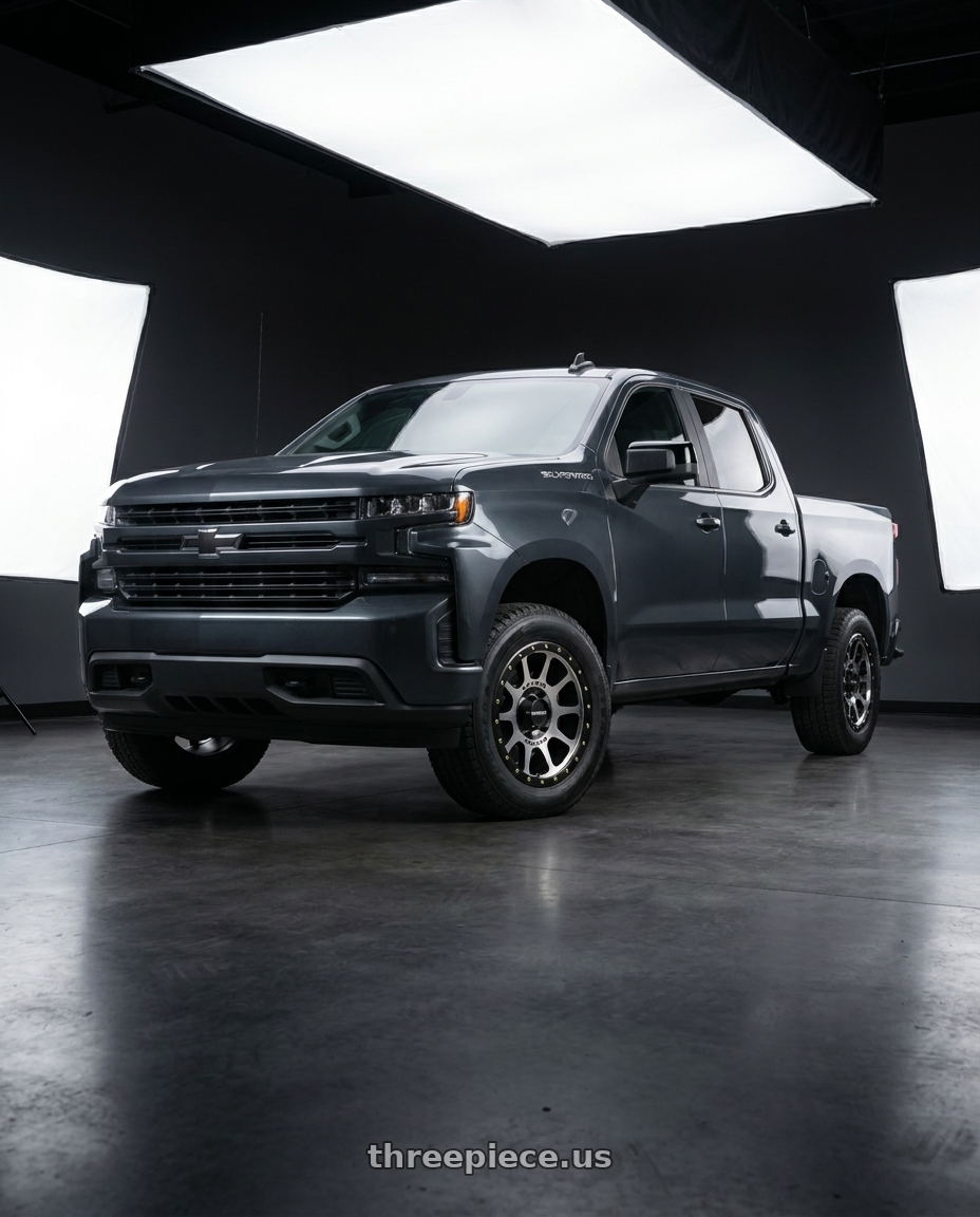 2021 Chevrolet Silverado 1500 LT with Method Race Wheels 305MB NV 6x139.7 17x8.5 +0 MACHINED - MATTE BLACK LIP wheels