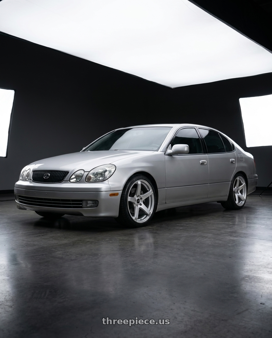 2001 lexus gs300  with Enkei Kojin 5x114.3 18x9.5+30 Matte Silver wheels