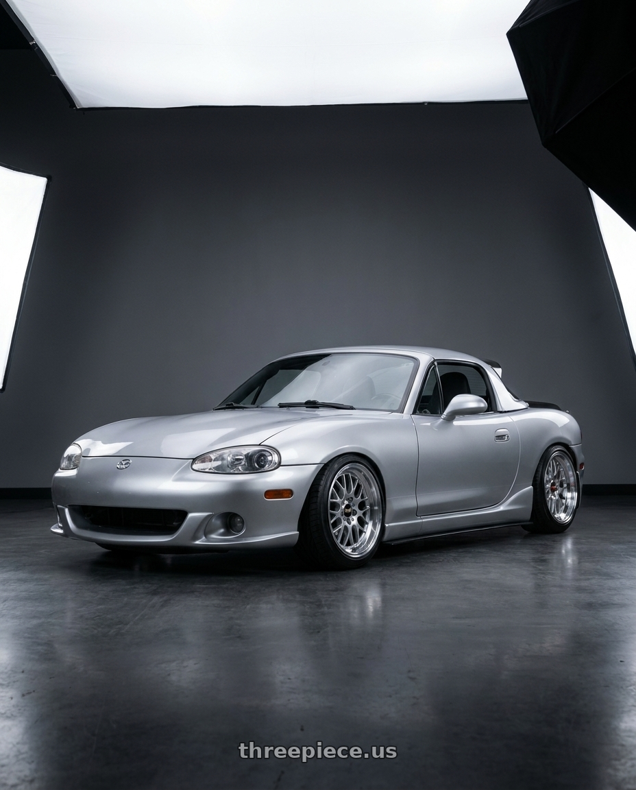 2000 Mazda Miata with BBS RG-R 5x120 17x9.0+42 Diamond Silver wheels
