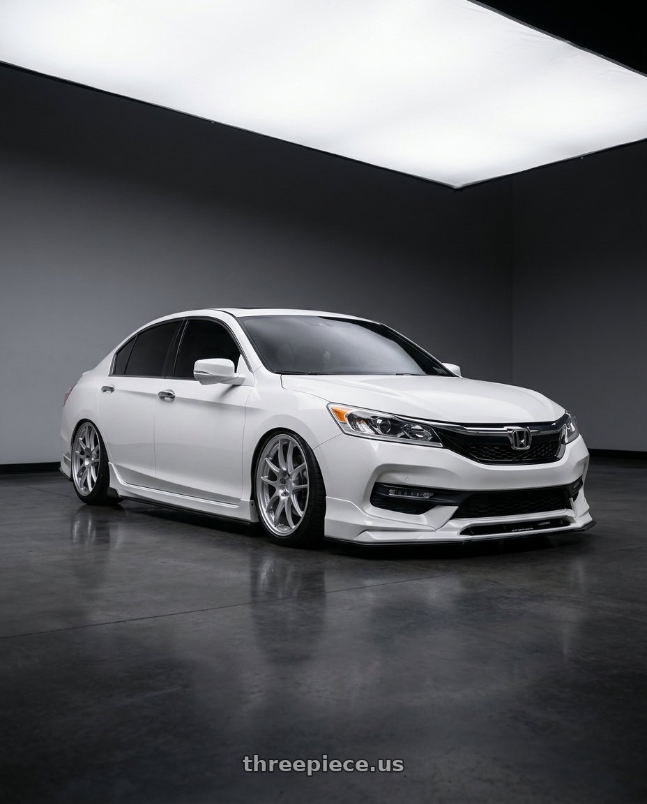 2016 Honda accord with Enkei PF01 5x114.3 18x9.5+35 Silver wheels