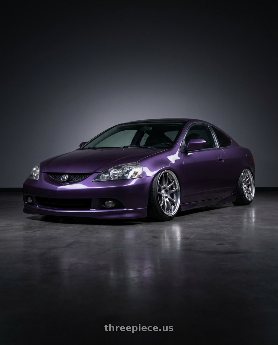 2006 Acura rsx type s with Work Cr 2P 5x114.3 18x9.5 +0 GT Silver wheels