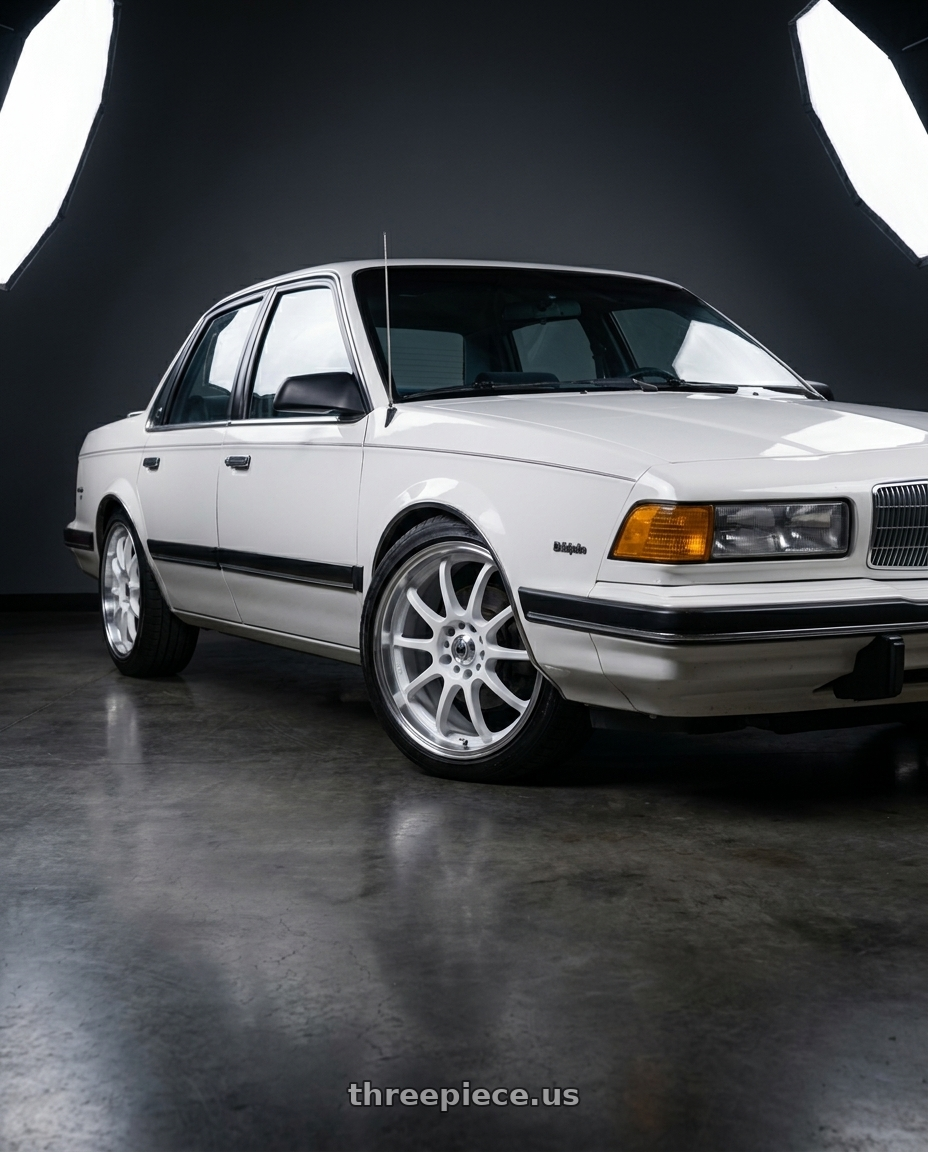 1990 buick century limited white with Konig Lightning 5X100/5X114.3 16x7+40 White/Machine Lip wheels