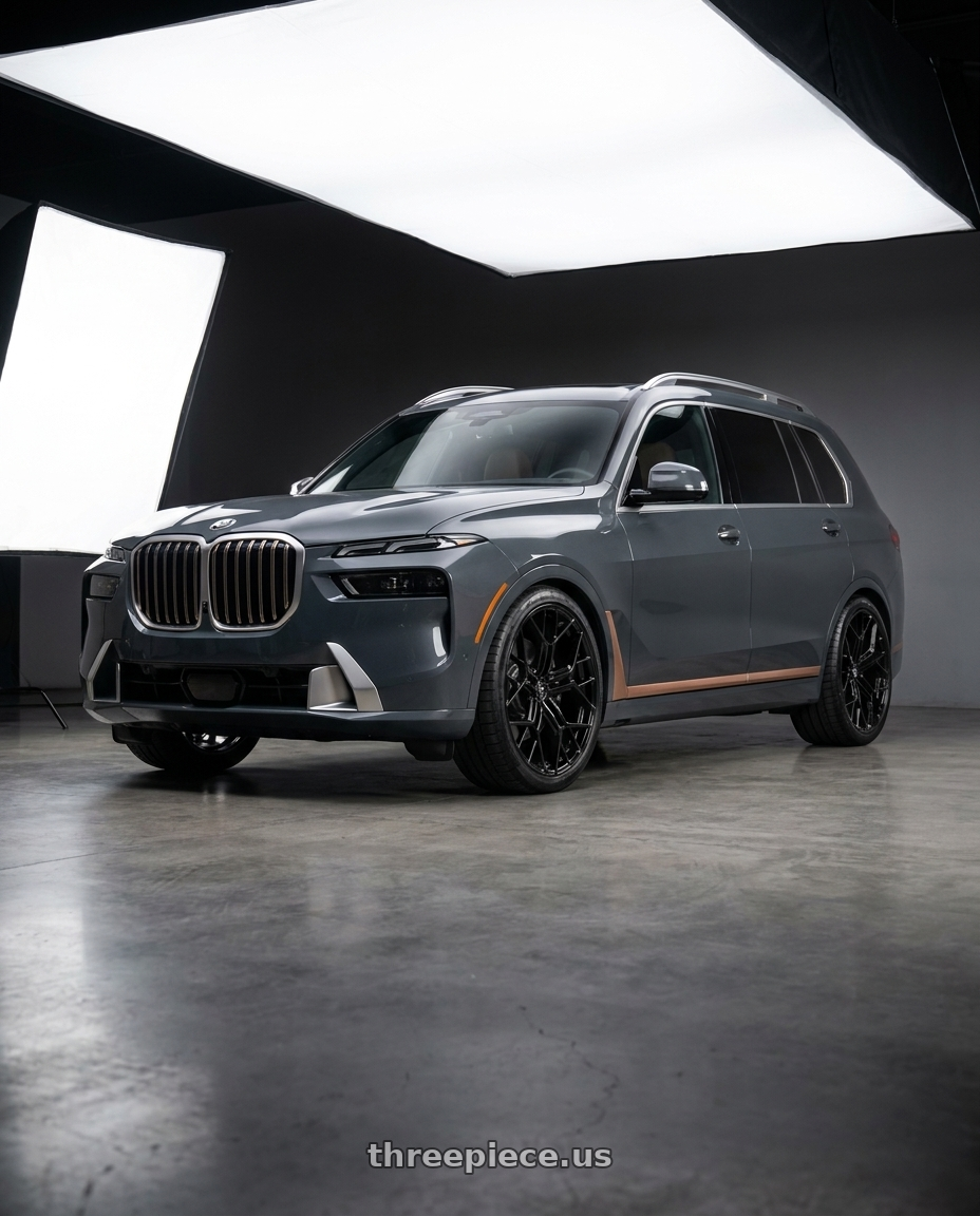 2026 BMW X7 with Fittipaldi FS371B 5x112 22x9 +35 Gloss Black wheels