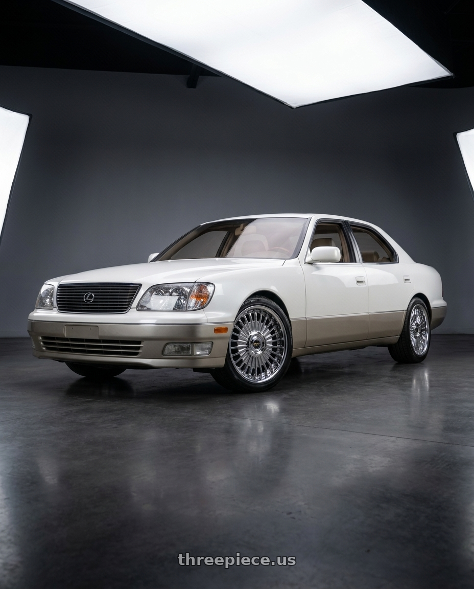 1999 Lexus ls400 with Work Emitz Chrome 5x114.3 19x8.0 +38 wheels