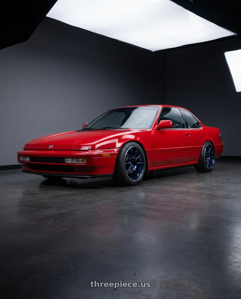 1991 Honda prelude with Advan Racing RZII 4x100 16x7.0 +30 RACING INDIGO BLUE & RING wheels