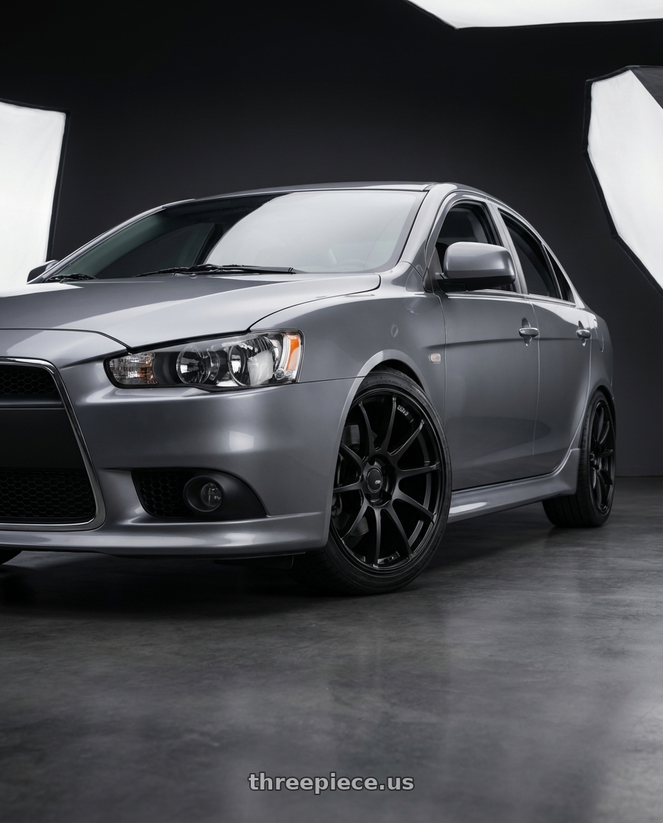 2014 Mitsubishi Lancer Ralliart with Ssr Gtv02 5x114.3 18x8+35  FLAT BLACK wheels