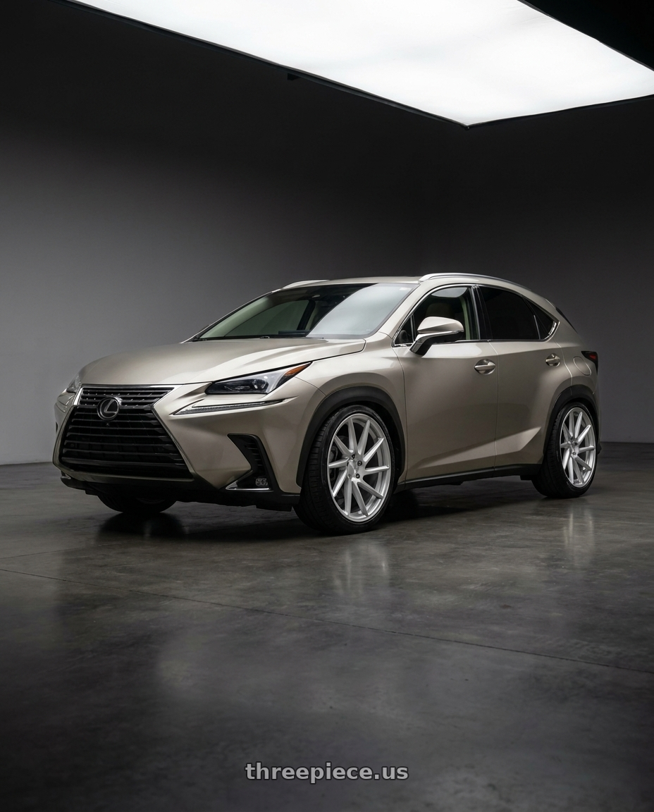 2019 Lexus NX with Rotiform 1PC R124 CVT 5X112/5X120 20X8.5 +45 GLOSS SILVER wheels