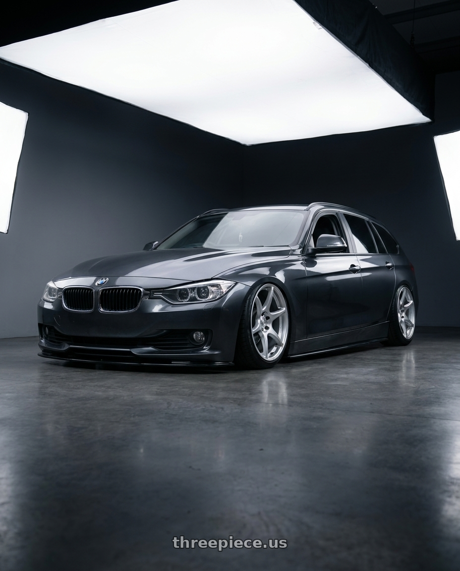 2016 BMW 3 Series F30 with Kansei K11S Tandem 5X120 19x9.5 22 Hyper Silver wheels