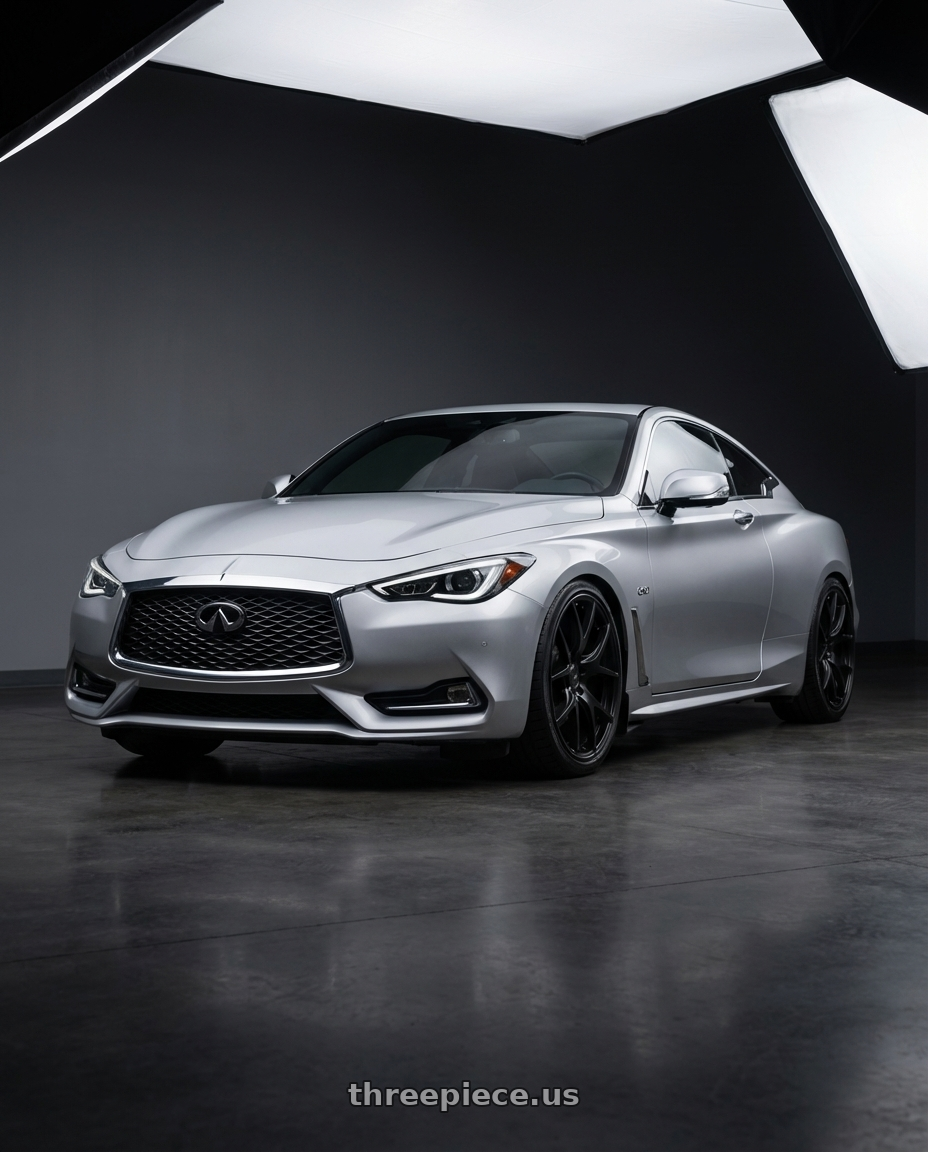 2020 Infiniti Q60 with Ssr Gtv03 5x114.3 19x8.5+38  FLAT BLACK wheels