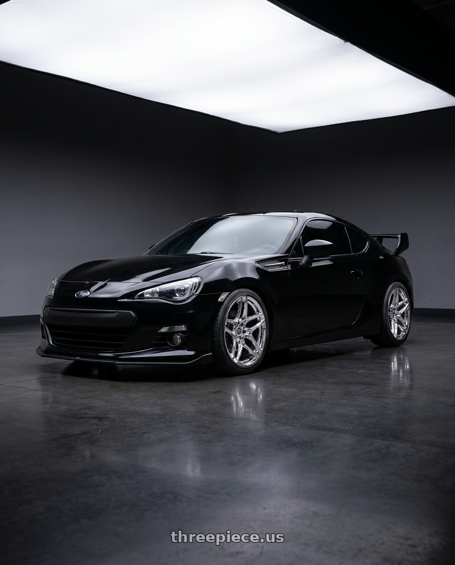 2015 Subaru Brz Limited black with Heritage Wheel EBISU MonoC 5x100 18x8.5+35 Chrome wheels