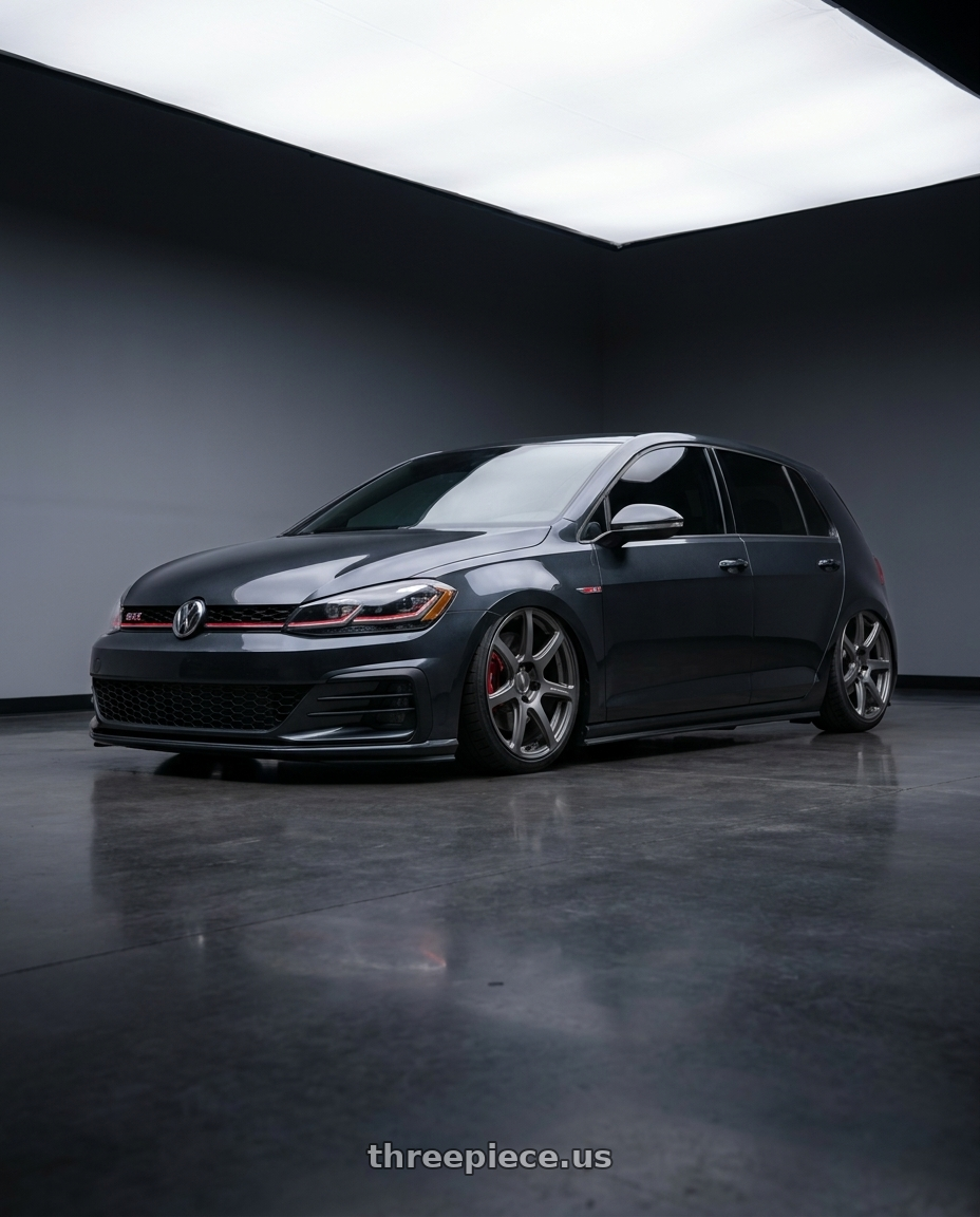 2021 Volkswagen gti with Work Emotion T7r 5x112 18x8.5 +38 Matte Gunmetal wheels