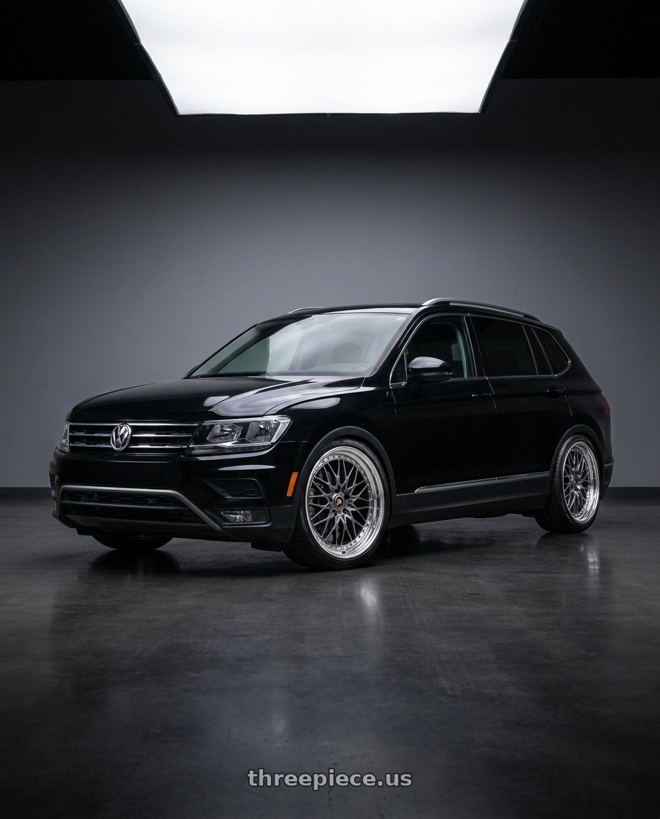 2022 Volkswagen Tiguan  with Work Vs-Xv 5x112 20x8.5+35 L Disk Brilliant Silver Black wheels