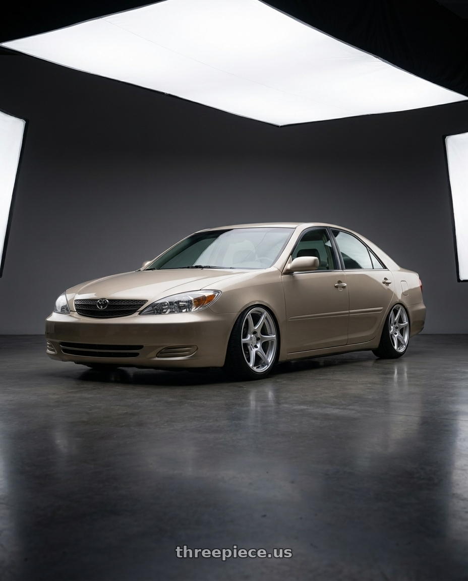 2003 Toyota camry with Kansei K11S Tandem 5x114.3 17x9 22 Hyper Silver wheels