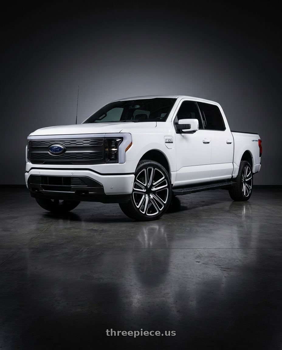 2022 Ford F150 Lightning with DUB 1PC S255 FLEX 6X135 22X9.5 +30 GLOSS BLACK MILLED wheels