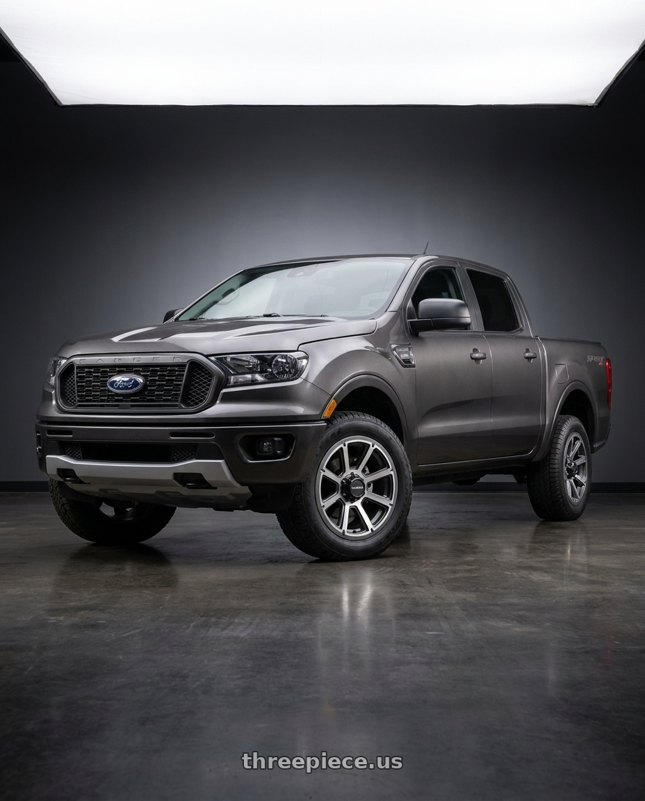 2021 Ford Ranger XL with Vision Off-Road 353 Turbine 6x139.7 17x8.5+18 Gunmetal Machined Face wheels