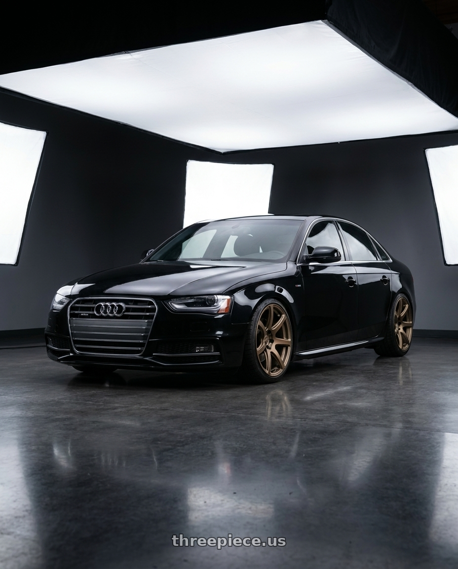 2013 Audi a4 with Work Emotion T7r 5x100 18x10.5 +12 Matte Bronze wheels