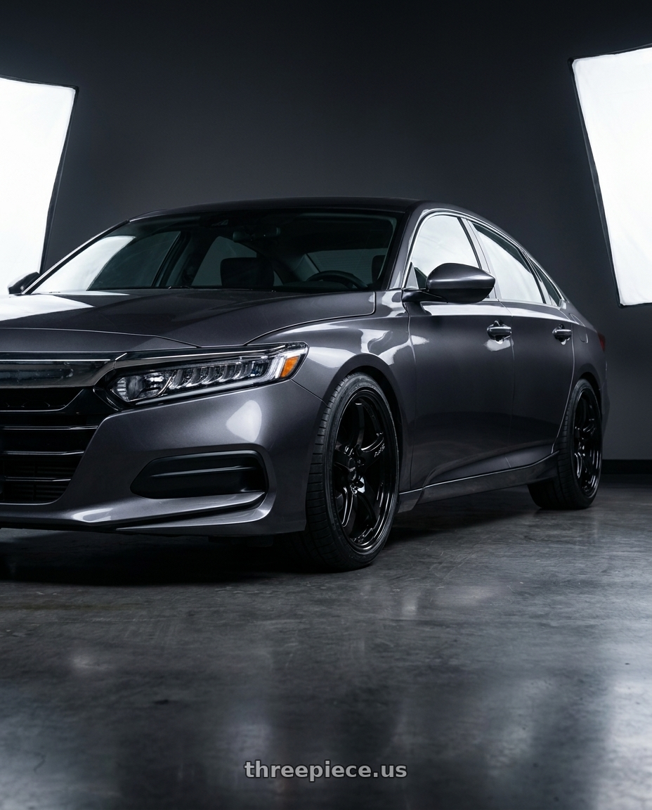 2019 honda accord lx with Gram Lights 57CR 5x114.3 18x9.5 +38 GLASS BLACK wheels