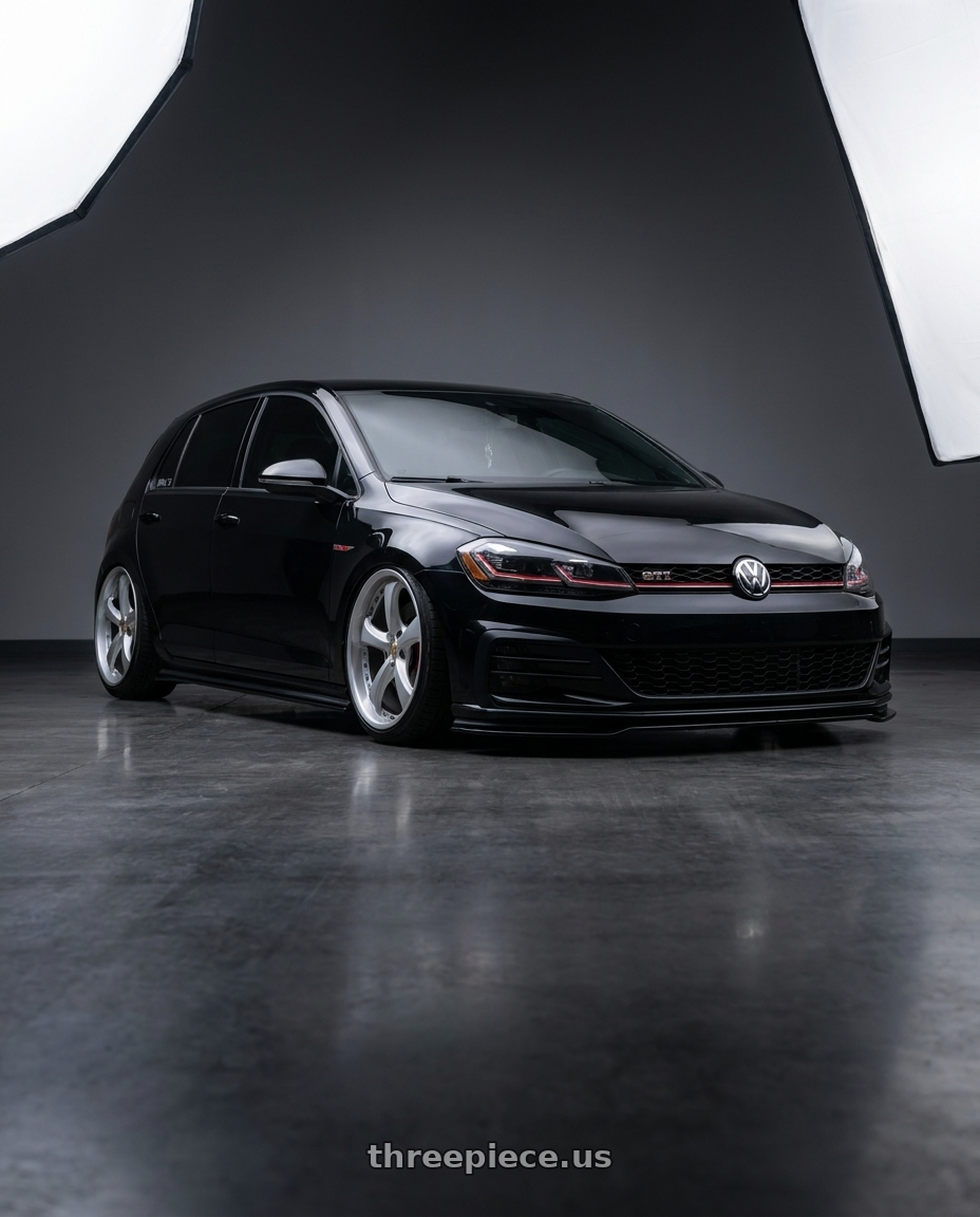 2018 VW GTI with Work Wheels VS-KF 5x100 18x8.5+34 Light Grey Silver A Disk FULL REVERSE wheels