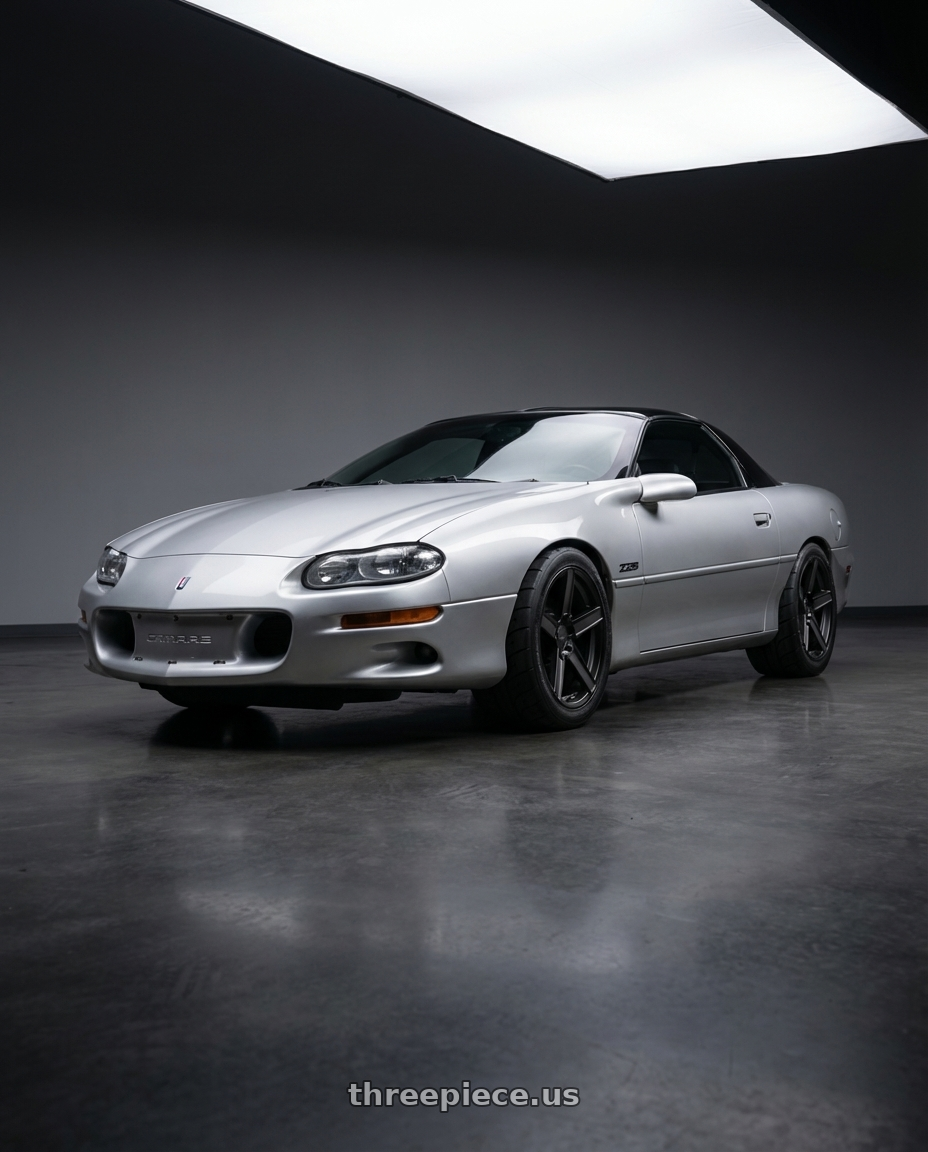 2002 Chevrolet Camaro Z28 with TSW ASCENT 5X112 17X8 +45 MATTE GUNMETAL W/ GLOSS BLACK FACE wheels