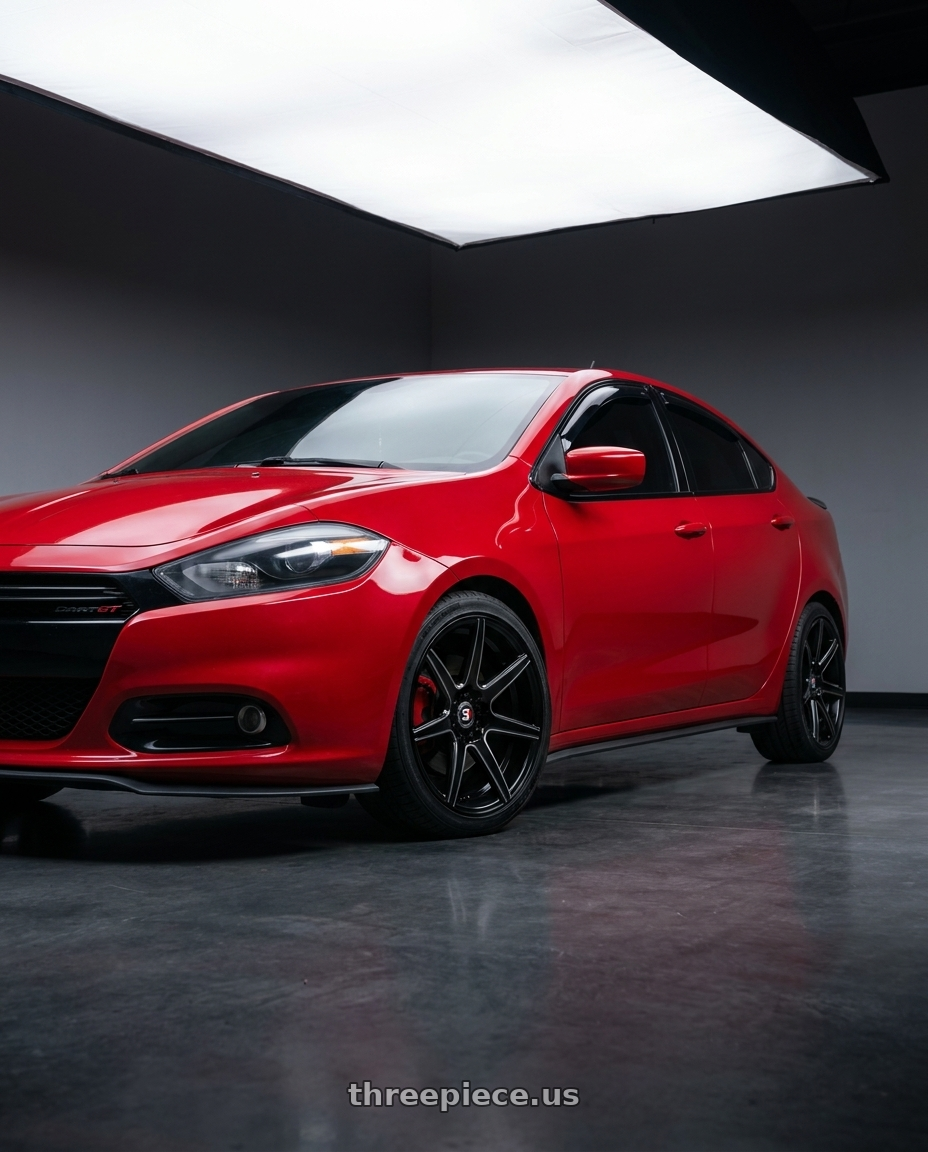 2014 dodge dart gt with Spec-1 SP-73 5x110/5x114.3 18x8 +38 Gloss Black Milled & Undercut wheels