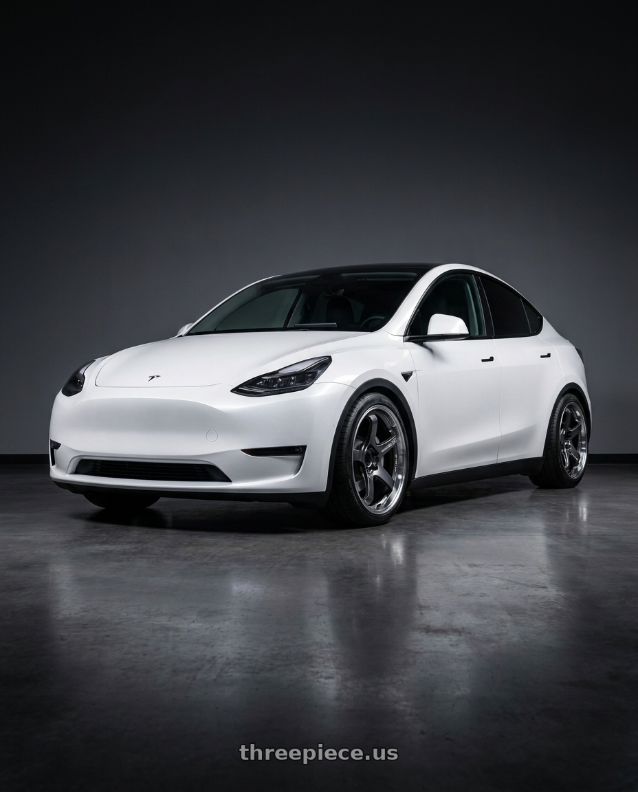 2024 Tesla Model Y Performance with Advan Racing GT BEYOND 5x114.3 19x10.0 +35 MACHINING & HYPER PLATINUM BLACK wheels