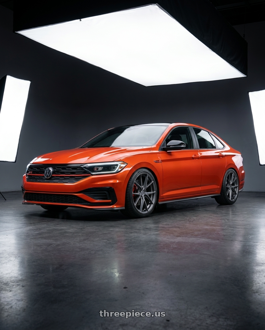 2023 Volkswagen Jetta GLI MK7 with Niche 1PC M116 MISANO 5X112 18X8 +42 MATTE GUN METAL wheels