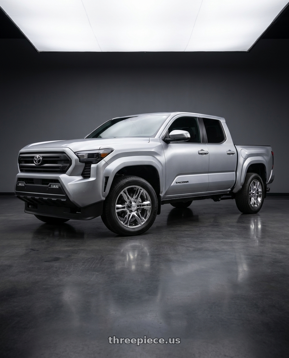 2024 Toyota Tacoma with American Racing AR893 MAINLINE 6x139.7 20x8.5 +35 CHROME wheels