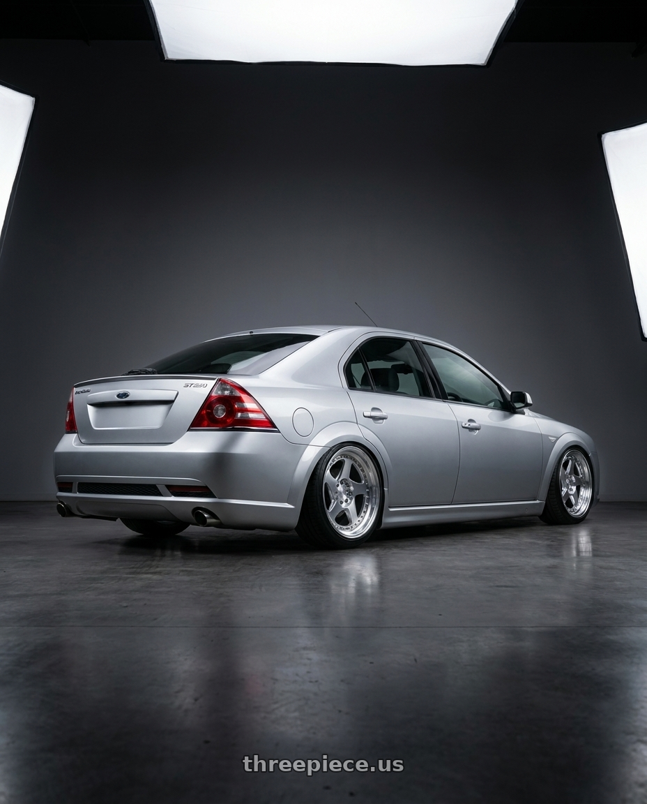 2007 Ford mondeo st220 with Aodhan AH01 5x100 18x9.5+35 Silver w/Machined Face wheels rear three quarter view slight stretch tires