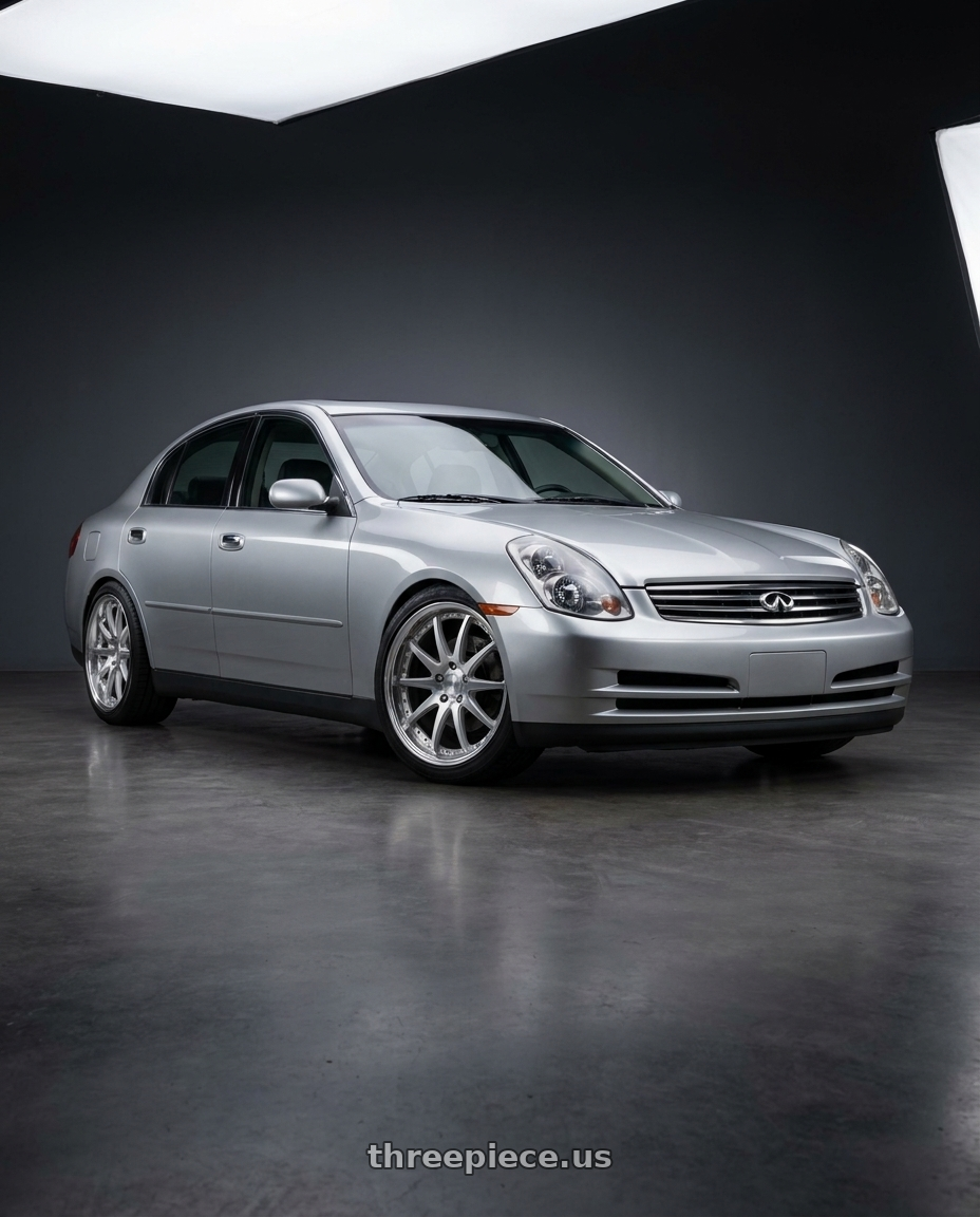 2004 Infiniti g35 sedan with Work Gnosis Cvs 5x114.3 19x7.5+45 W Disk Composite Buffed And Brushed wheels