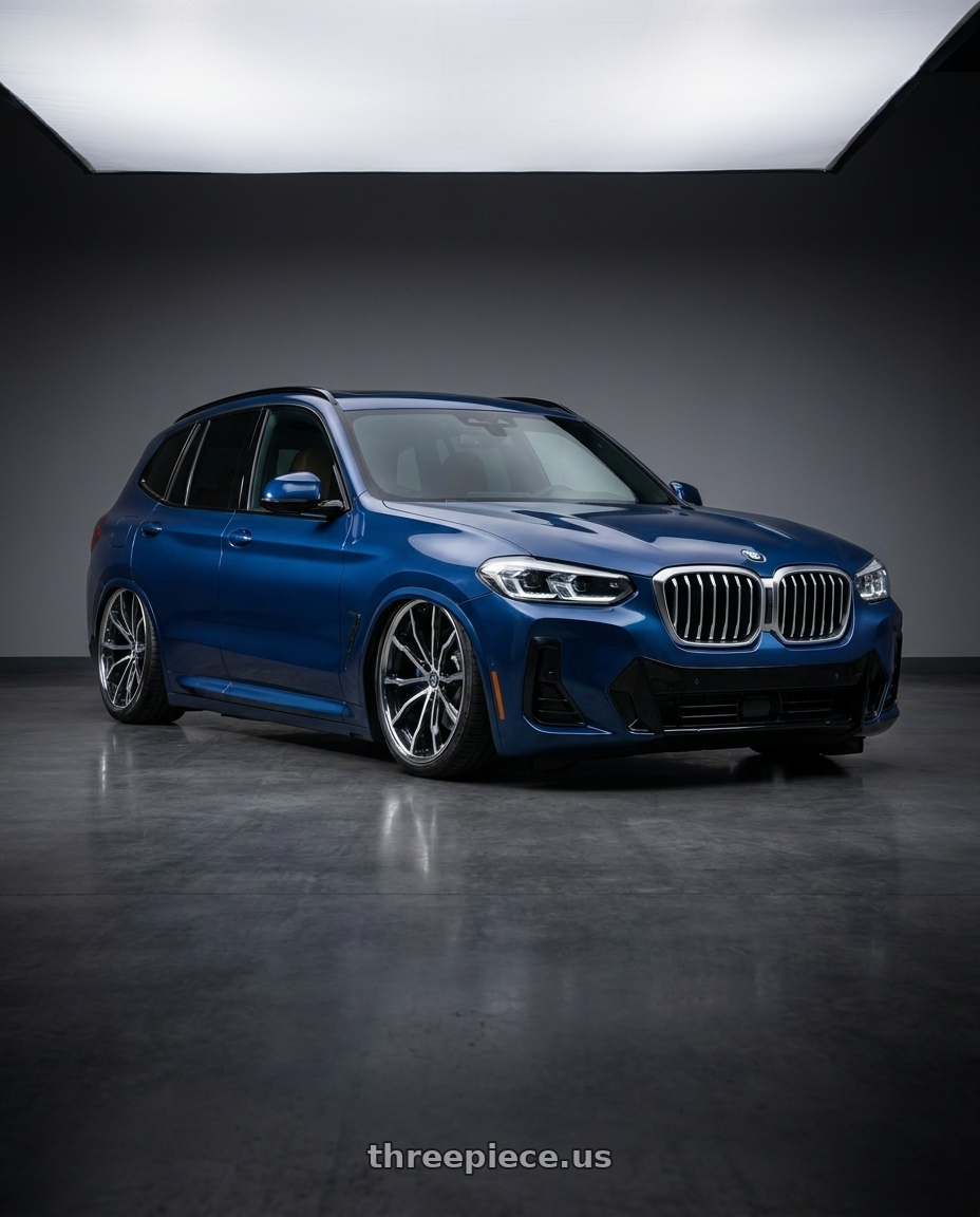 2023 Bmw g01 x3 with Rohana RFC10 5x108 20x9+40 Machine Black/Chrome Lip wheels