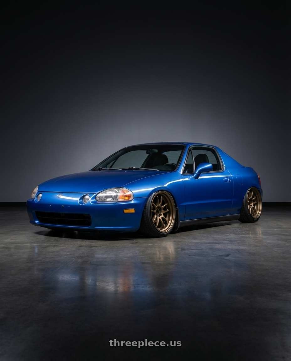 1998 honda civic del sol si with Work Cr 2P 4x100 17x10.0 +0 Matte Bronze wheels