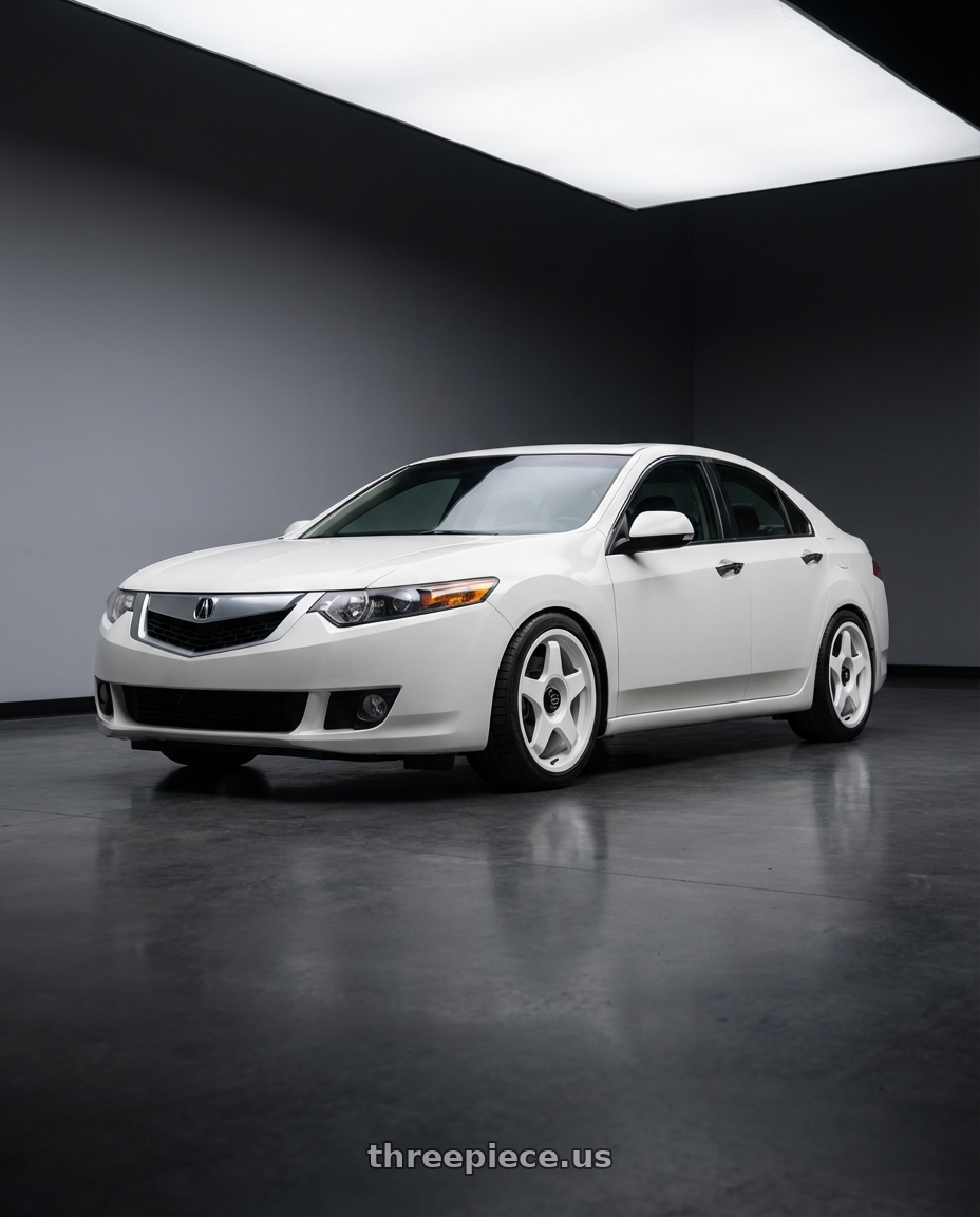2013 Acura TSX with fifteen52 CHICANE 5x114.3 / 5x100 18x8.5 +35 RALLY WHITE (GLOSS WHITE) wheels