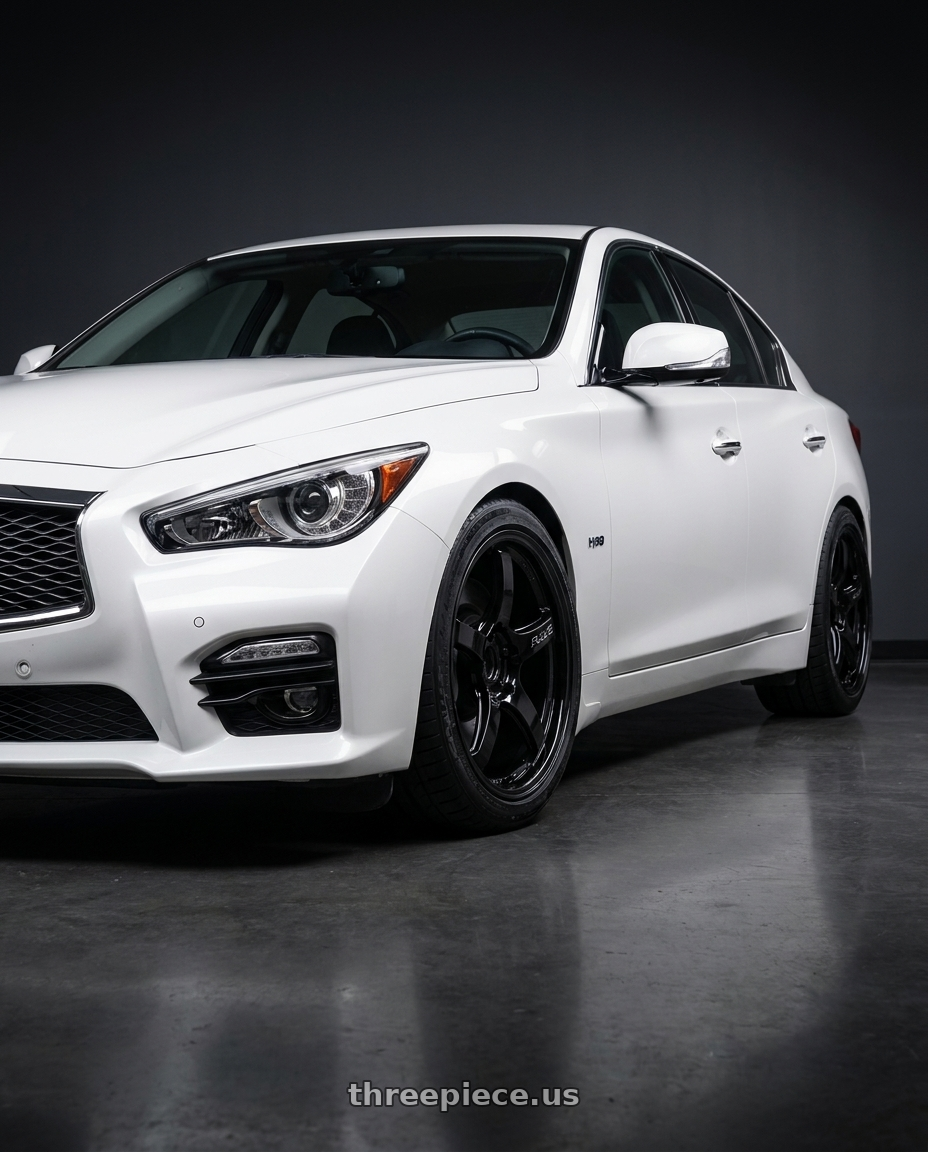 2020 Infiniti Q50 with Gram Lights 57CR 5x114.3 19x9.5+35 Glossy Black wheels