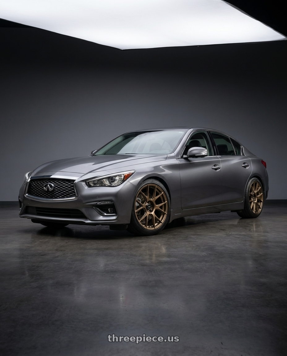 2019 Infiniti Q50 Luxe AWD with Konig Ampliform 5x114.3 19x9.5+35 Gloss Bronze wheels