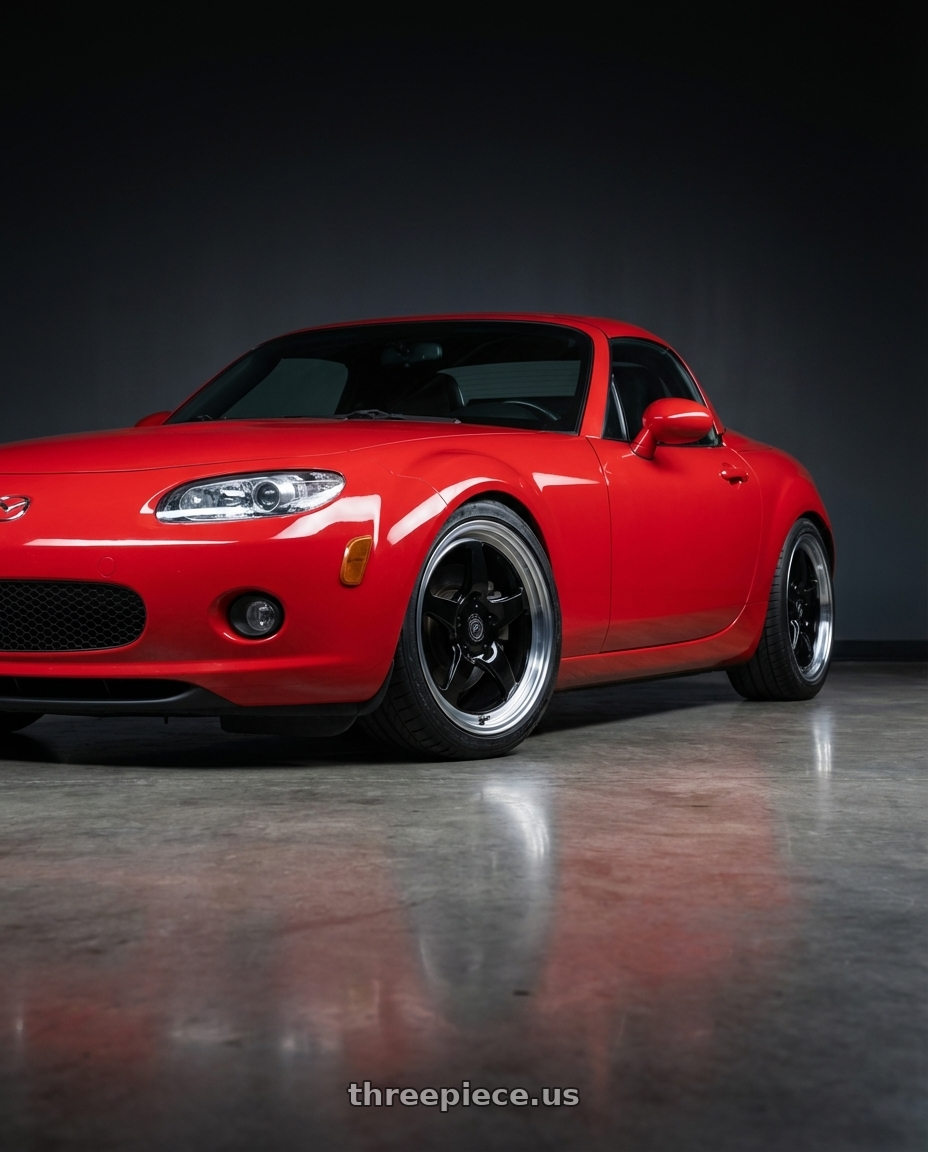 2012 Mazda MX-5 Miata NC with Forgestar D5 Drag 5x114.3 17x10 +50 Gloss Black Machined wheels