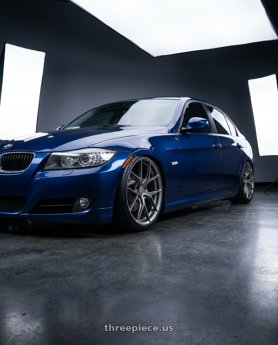 2011 bmw 335d with MRR FS6 5x120 19x9.5  +35 Gloss Gun Metal wheels